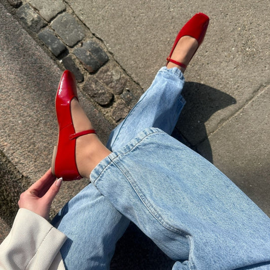 COPENHAGEN SHOES ALL FOR LOVE-PATENT Ballet flats 0016 RED