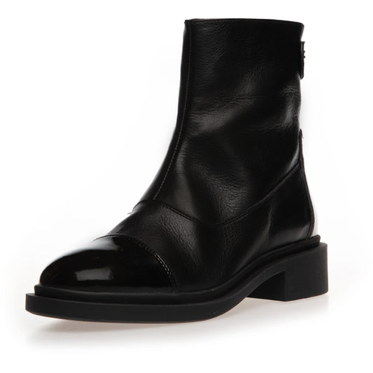 COPENHAGEN SHOES AS YOU SEE - PATENT TOE Boots 00010 BLACK W/PATENT TOE