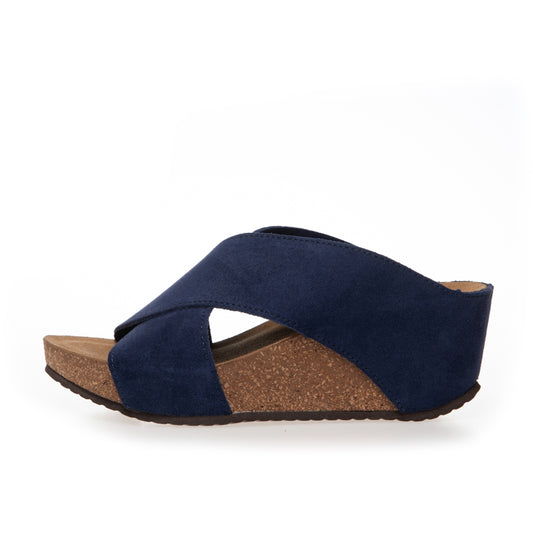COPENHAGEN SHOES FRANCES 23 Suede Wedge sandals 00078 NAVY (OLTREMARE 278)