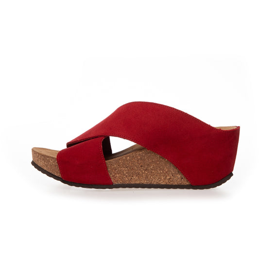 COPENHAGEN SHOES FRANCES 23 Suede Wedge sandals 0016 RED