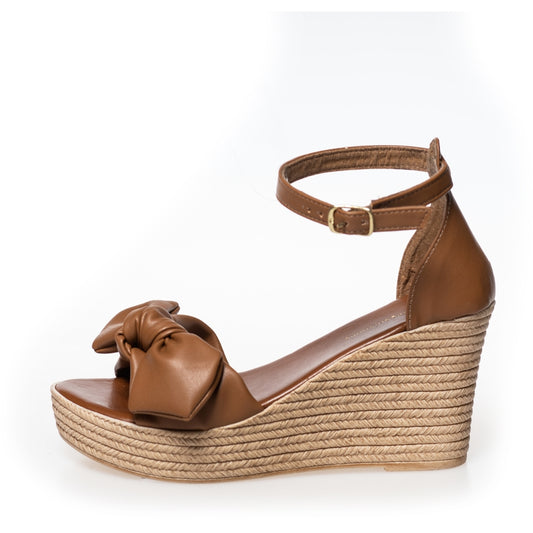 COPENHAGEN SHOES GENE Wedge sandals 0241 COGNAC