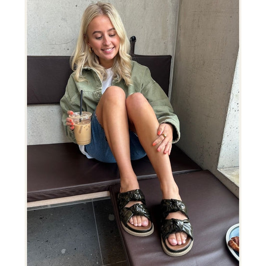 COPENHAGEN SHOES JUST THEN PATENT Slippers 0143 GREEN PATENT