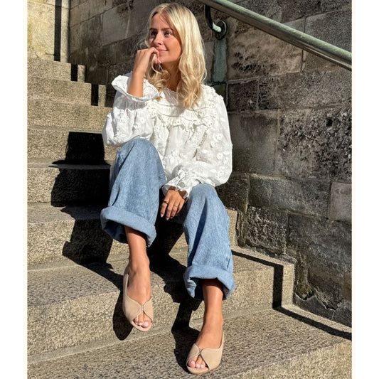 COPENHAGEN SHOES LIKE A MELODY-SUEDE Ballet flats 0004 BEIGE/GOLD