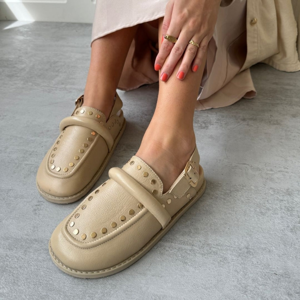 MILLA SHOES LEATHER BEIGE –