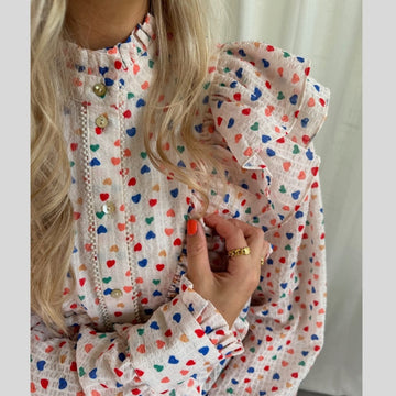 STORIES FROM THE ATELIER by COPENHAGENSHOES PARADISE HEART SHIRT SHIRT 2248 OFF WHITE/MULTI COLOR