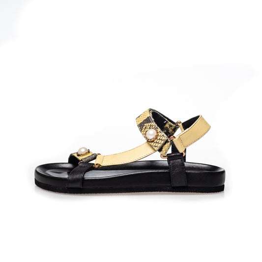 COPENHAGEN SHOES PEACE WITH PEARL 23 Sandals 0088 YELLOW/BLACK