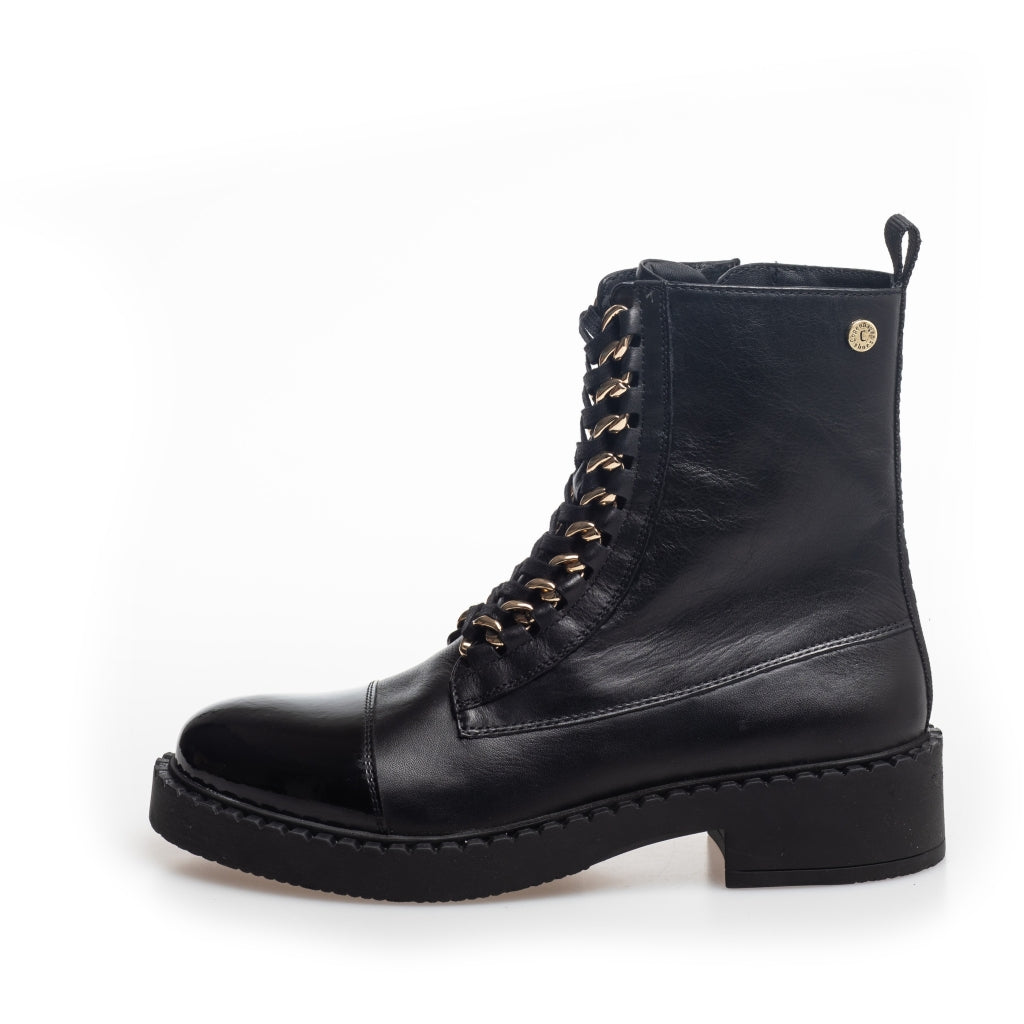 NEW ROCK PATENT BLACK/GOLD –