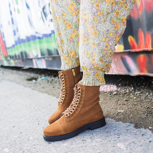COPENHAGEN SHOES ALLY Suede Boots 112 Cognac