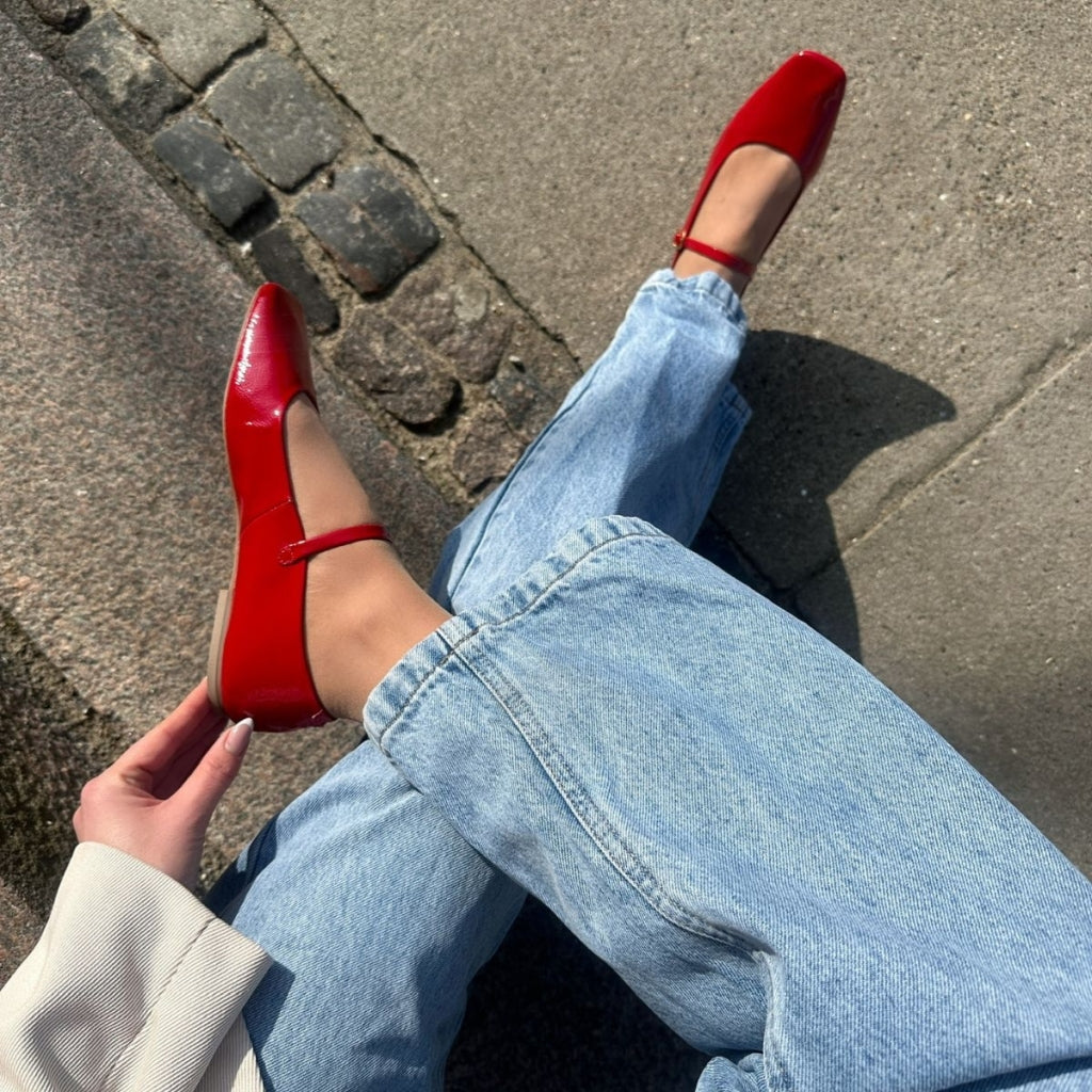 COPENHAGEN SHOES ALL FOR LOVE-PATENT Ballet flats 0016 RED
