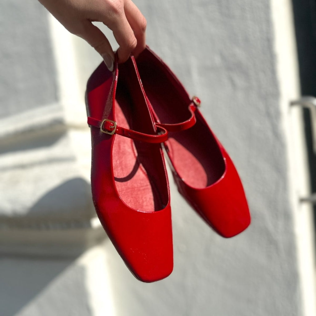 COPENHAGEN SHOES ALL FOR LOVE-PATENT Ballet flats 0016 RED