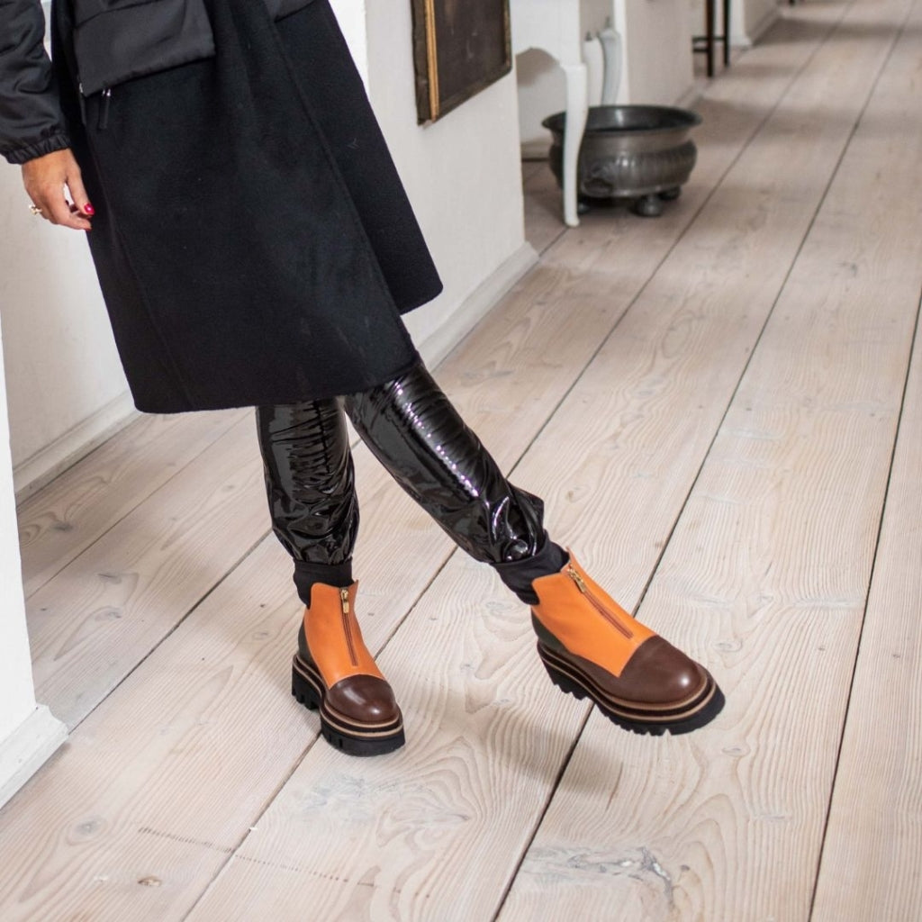 COPENHAGEN SHOES COSY CHUNKY - Copenhagenshoes by Josefine Valentin Boots 2202 BROWN/ORANGE