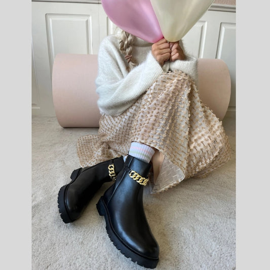 COPENHAGEN KIDS FLOWER EYES GIRL Boots 0001 BLACK
