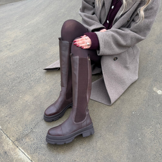 COPENHAGEN SHOES FOLLOW ME AND MORE Long boot 0018 DK BROWN