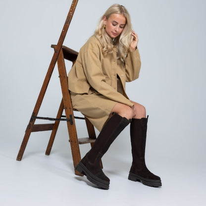 COPENHAGEN SHOES FOLLOW ME AND MORE S. Long boot 004 Dark brown
