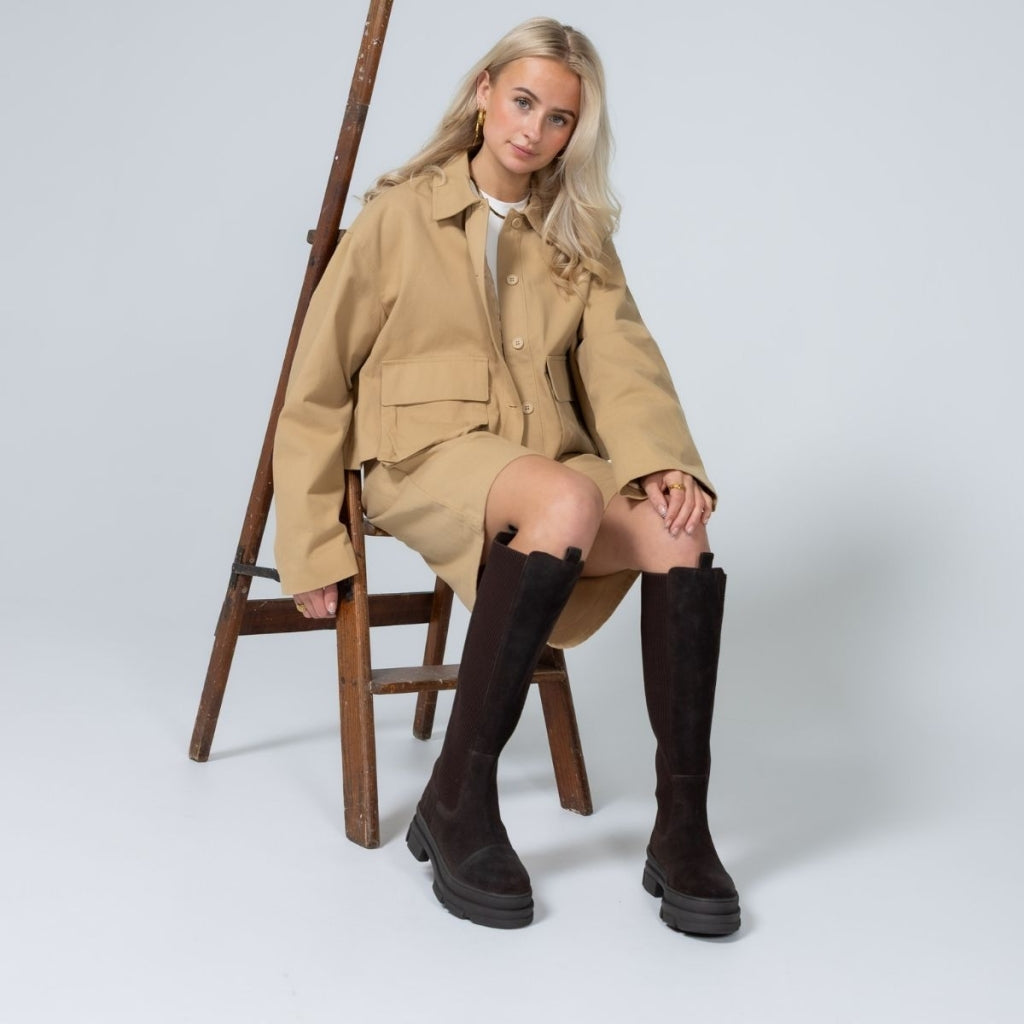 COPENHAGEN SHOES FOLLOW ME AND MORE S. Long boot 004 Dark brown
