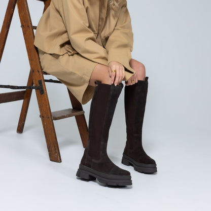COPENHAGEN SHOES FOLLOW ME AND MORE S. Long boot 004 Dark brown