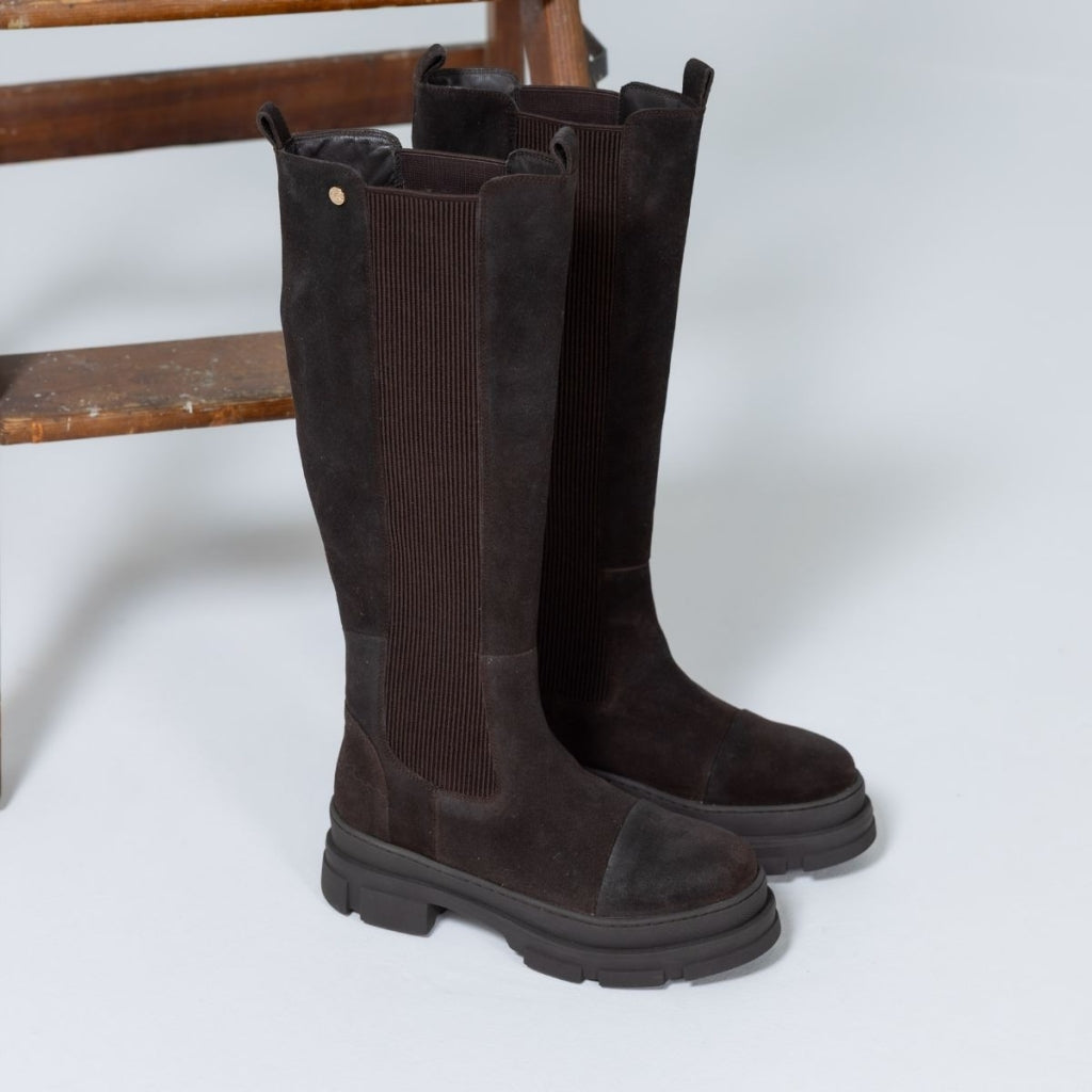 COPENHAGEN SHOES FOLLOW ME AND MORE S. Long boot 004 Dark brown