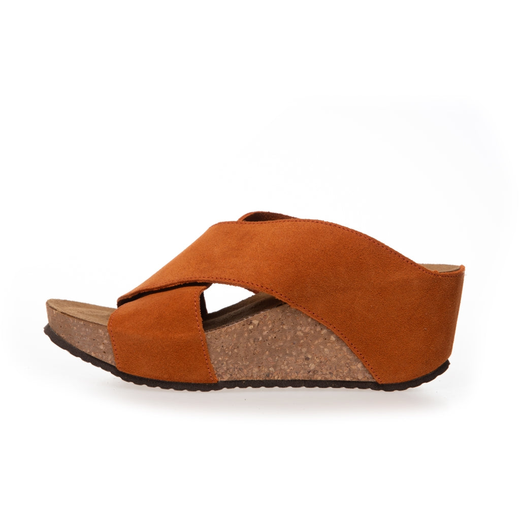 COPENHAGEN SHOES FRANCES 23 Suede Wedge sandals 00065 ORANGE (ARANCIO 400)