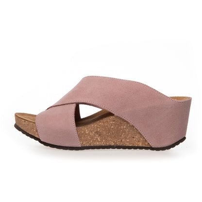 COPENHAGEN SHOES FRANCES 23 Suede Wedge sandals 00070 ROSE (ANTICO 622)