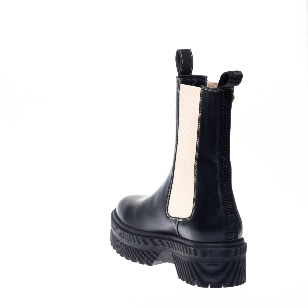 COPENHAGEN SHOES GOING 21 (white elastic) Boots 001 Black