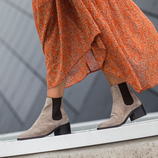 COPENHAGEN SHOES HAYLIE Suede/Leather Boots 003 Taupe