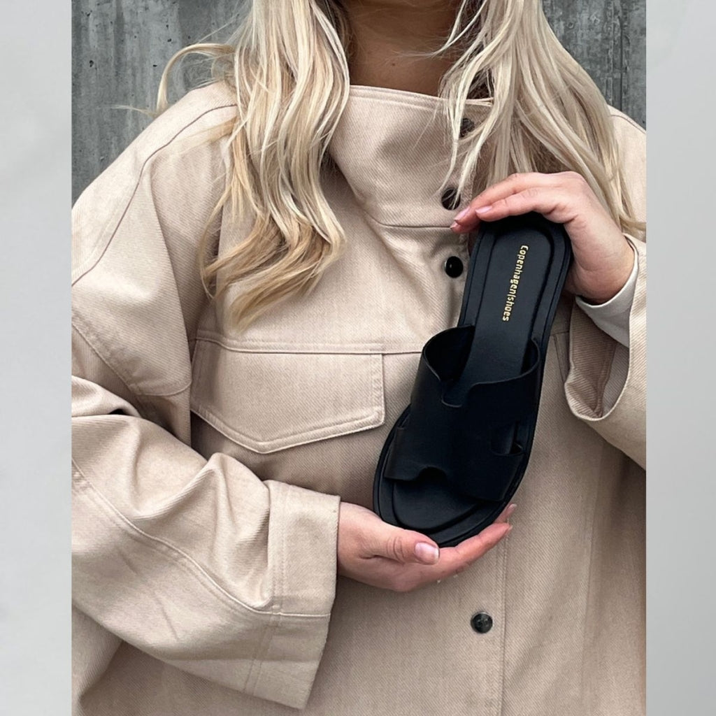 COPENHAGEN SHOES IVY - LEATHER Slippers 0001 BLACK