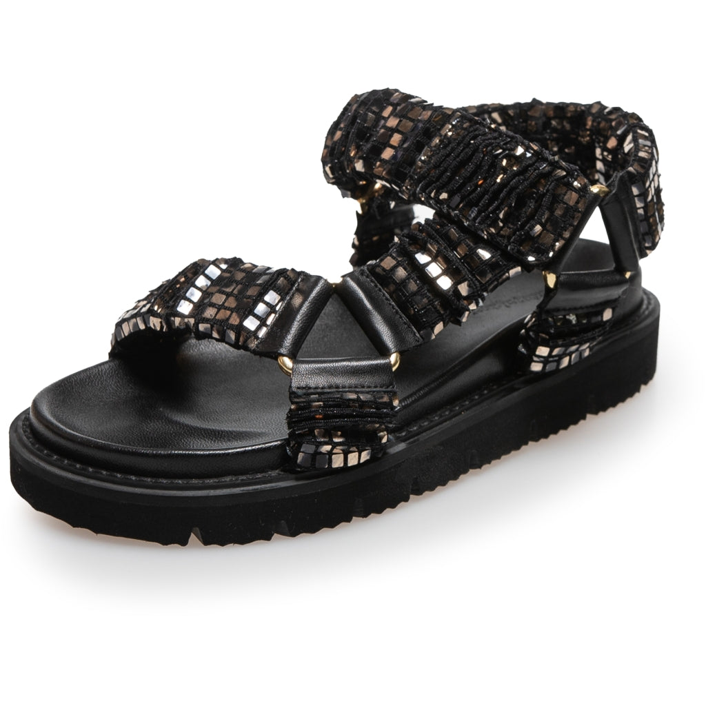 COPENHAGEN SHOES KEEP WALKING - GLITTER Sandals 010 GLITTER BLACK/GOLD