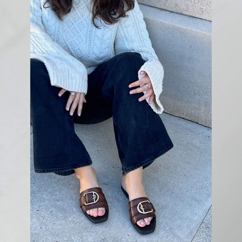 COPENHAGEN SHOES KISS Slippers 0012 BROWN