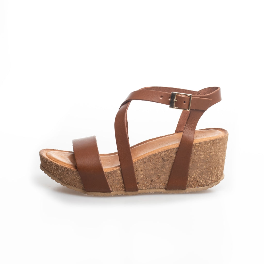 COPENHAGEN SHOES LAURA 22 Wedge sandals 0241 COGNAC