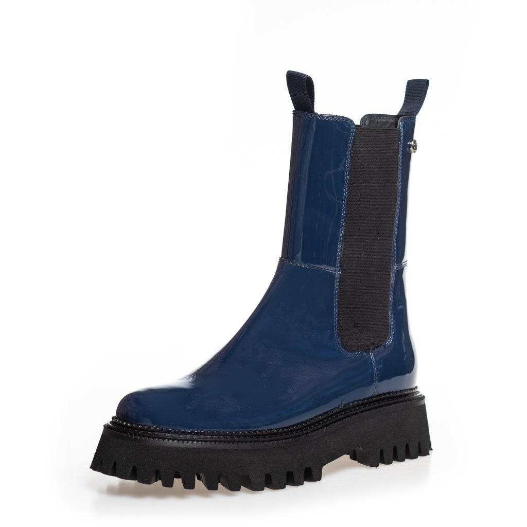 COPENHAGEN SHOES LEMON PATENT Boots 00039 DARK BLUE PATENT