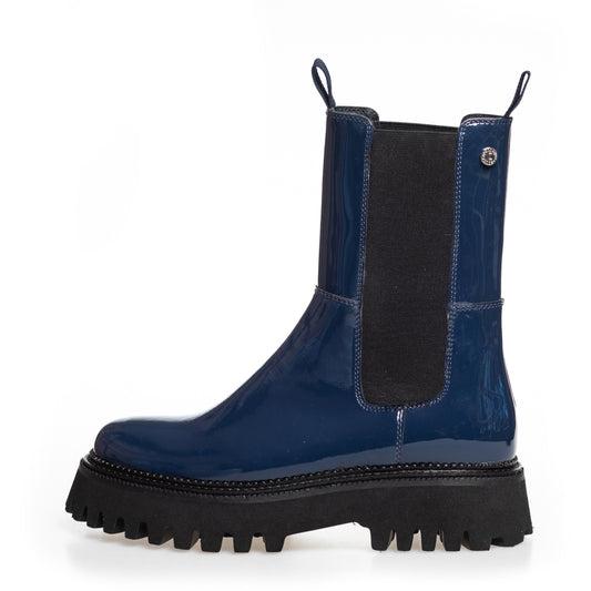 COPENHAGEN SHOES LEMON PATENT Boots 00039 DARK BLUE PATENT