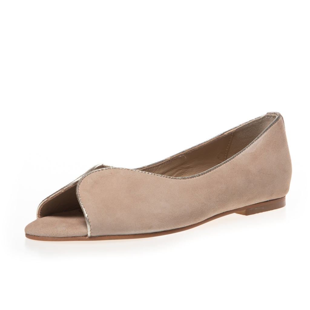 COPENHAGEN SHOES LIKE A MELODY-SUEDE Ballet flats 0004 BEIGE/GOLD
