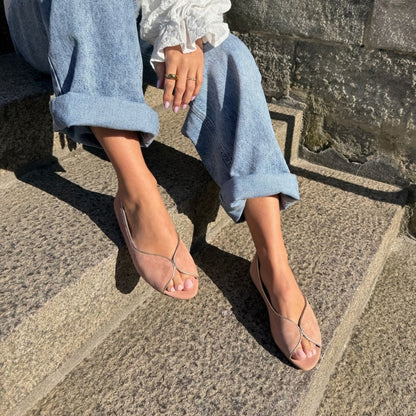 COPENHAGEN SHOES LIKE A MELODY-SUEDE Ballet flats 0303 PAPAYA/GOLD