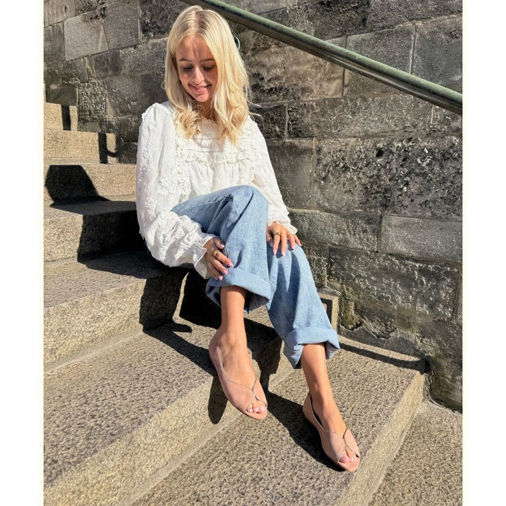 COPENHAGEN SHOES LIKE A MELODY-SUEDE Ballet flats 0303 PAPAYA/GOLD