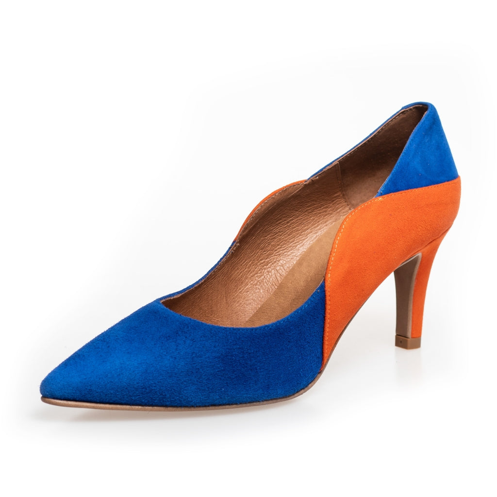 COPENHAGEN SHOES LOVE AND JOY Stilettos 1203 ELECTRIC BLUE / ORANGE