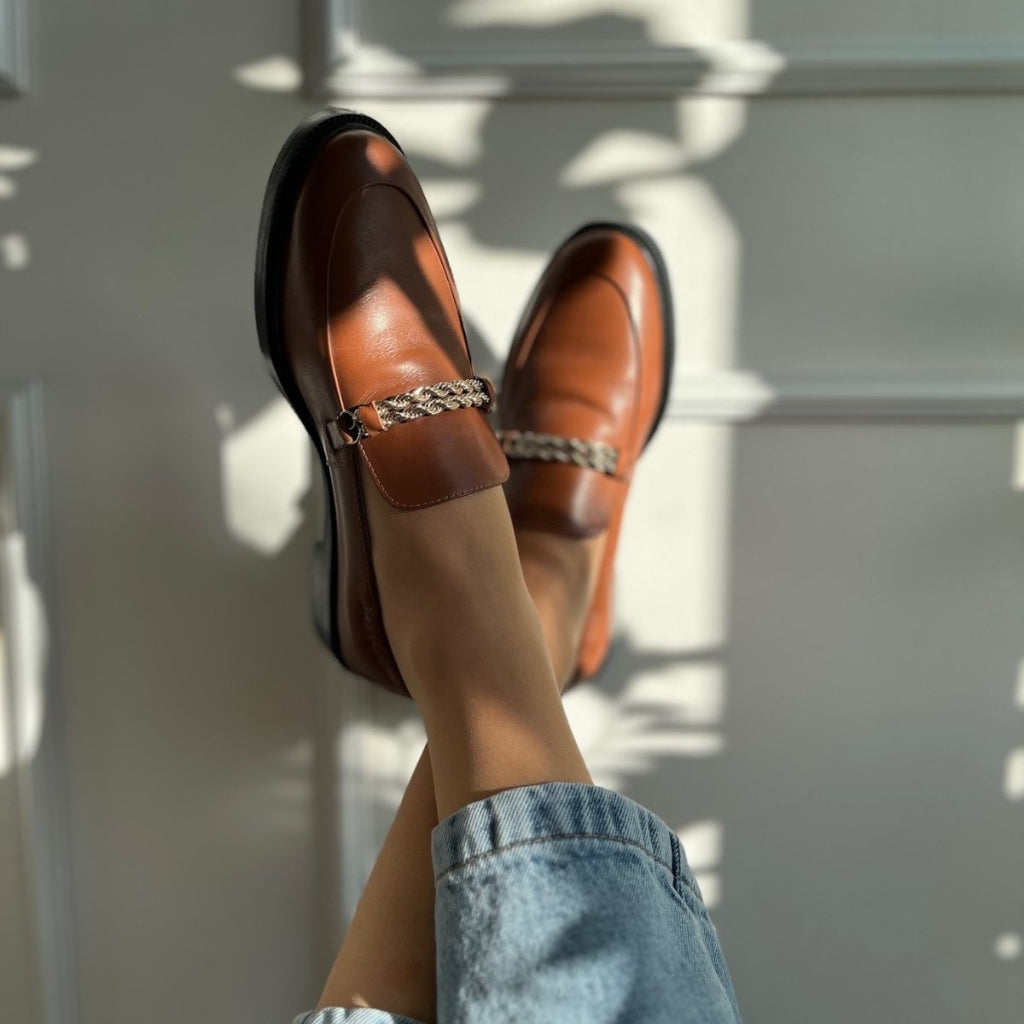 COPENHAGEN SHOES LOVE AND WALK - COGNAC Loafers 0241 COGNAC