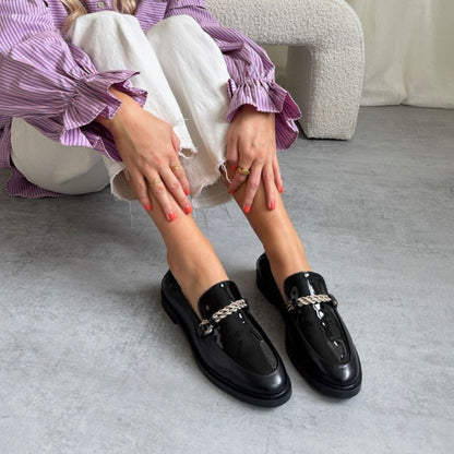 COPENHAGEN SHOES LOVE AND WALK - PATENT Loafers 038 Black patent