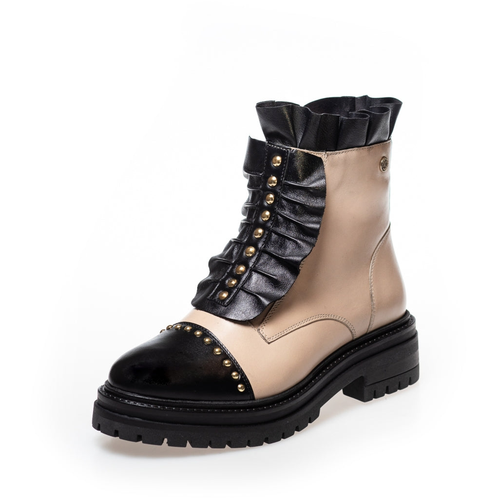 COPENHAGEN SHOES LOVE ME MULTI Boots 1206 BEIGE W/BLACK