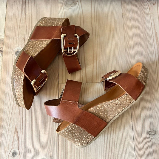 COPENHAGEN SHOES LUCA Wedge sandals 0012 BROWN