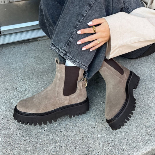 COPENHAGEN SHOES MAGIC MOMENT - SUEDE Boots 0024 DARK BEIGE (DODO)