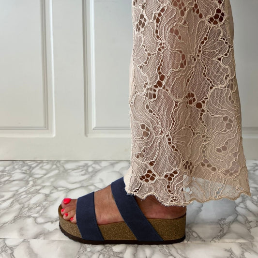 COPENHAGEN SHOES NAOMI 21 Suede Slippers 014 Navy