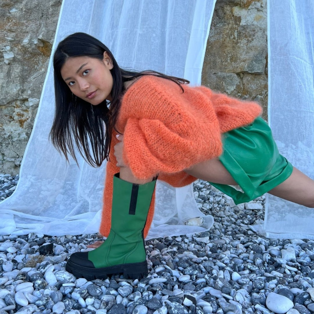 COPENHAGEN SHOES ON MY OWN / Copenhagenshoes by Josefine Valentin Long boot 0027 GREEN