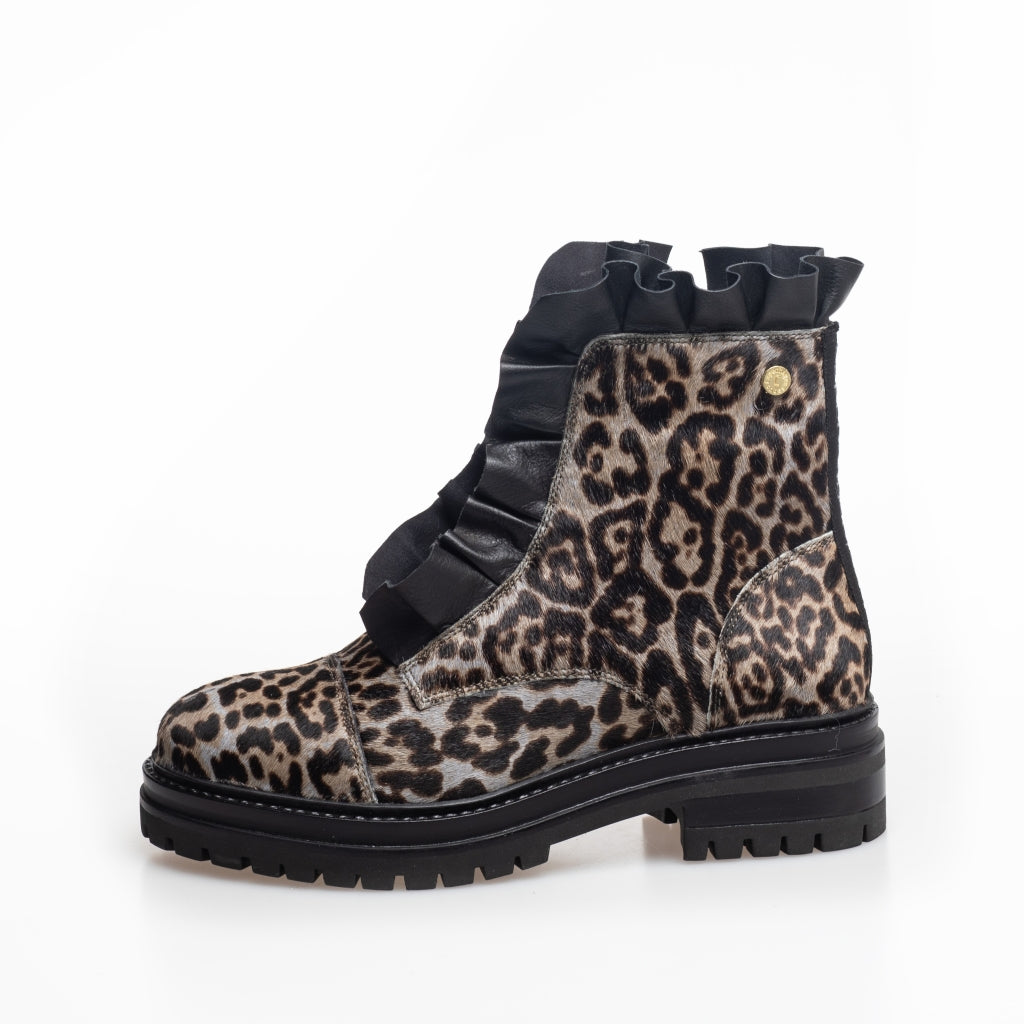 COPENHAGEN SHOES PRETTY 22 LEO - Copenhagenshoes by Josefine Valentin Boots 2208 GREY LEOPARD