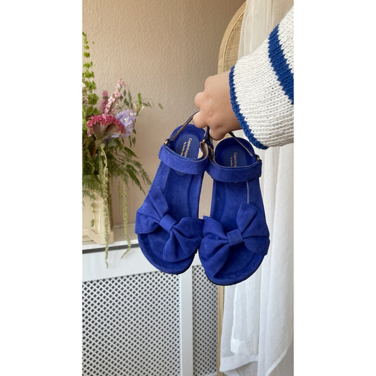 Copenhagen Shoes by Josefine Valentin SKY AND DIAMONDS 23 SUEDE Sandals 1202 ELECTRIC BLUE
