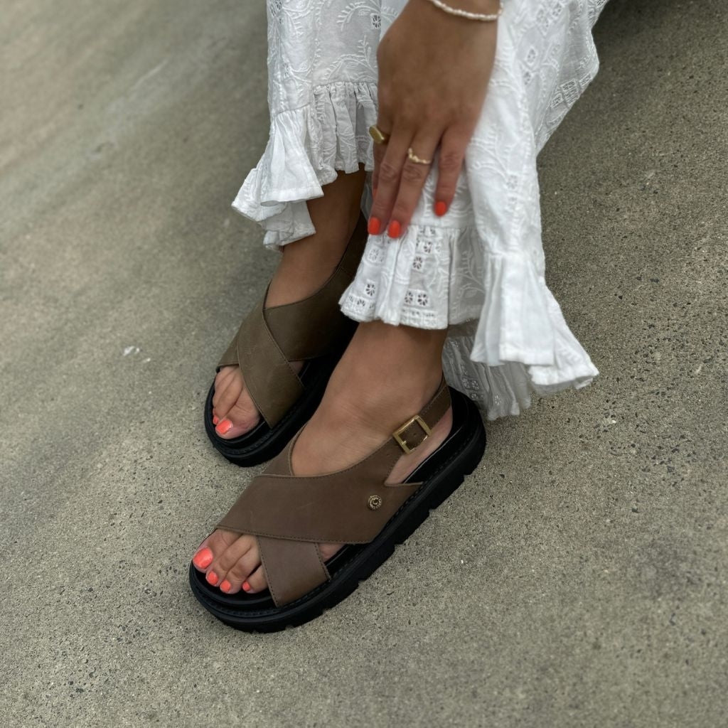 COPENHAGEN SHOES SUMMERTIME Sandals 1203 DK TAUPE (ARMY)
