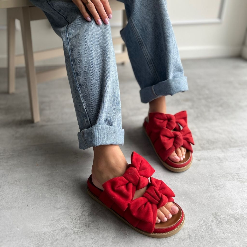 COPENHAGEN SHOES SUMMER DREAM SUEDE Slippers 0016 RED