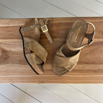 COPENHAGEN SHOES SUMMER VIBES Wedge sandals 0002 BEIGE