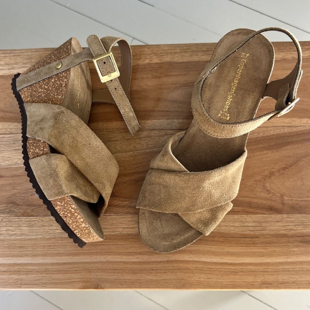 COPENHAGEN SHOES SUMMER VIBES Wedge sandals 0002 BEIGE