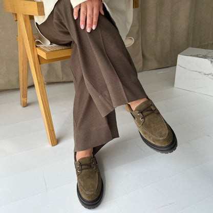 COPENHAGEN SHOES THE PASSION SHOE SUEDE Boat Shoe 0581 KHAKI