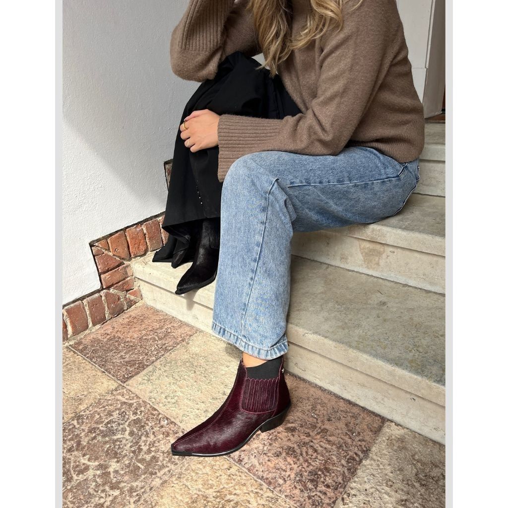 THE WALKING BOOT - HAIR - BORDEAUX – Copenhagenshoes.com